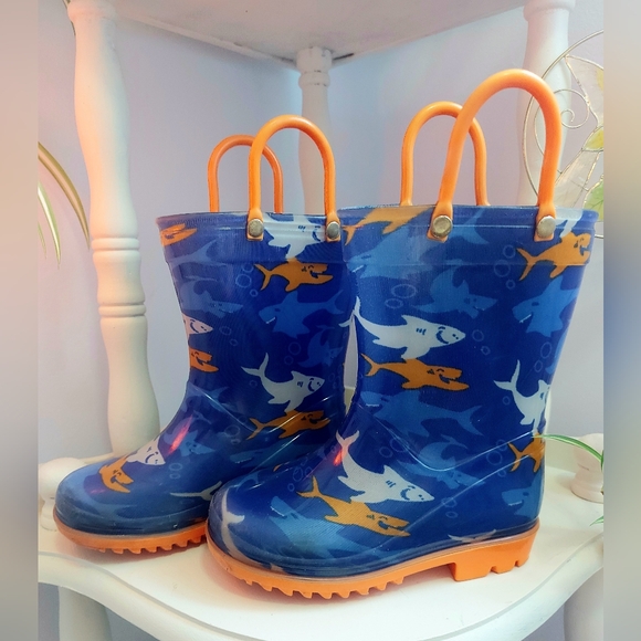 Monkey Bars Other - Toddler boys size 8 shark rain rubber boots